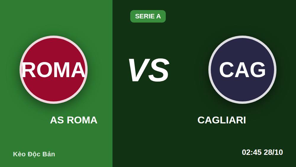 Roma - Cagliari: Bẫy kèo -330 và nhịp ép sân Olimpico